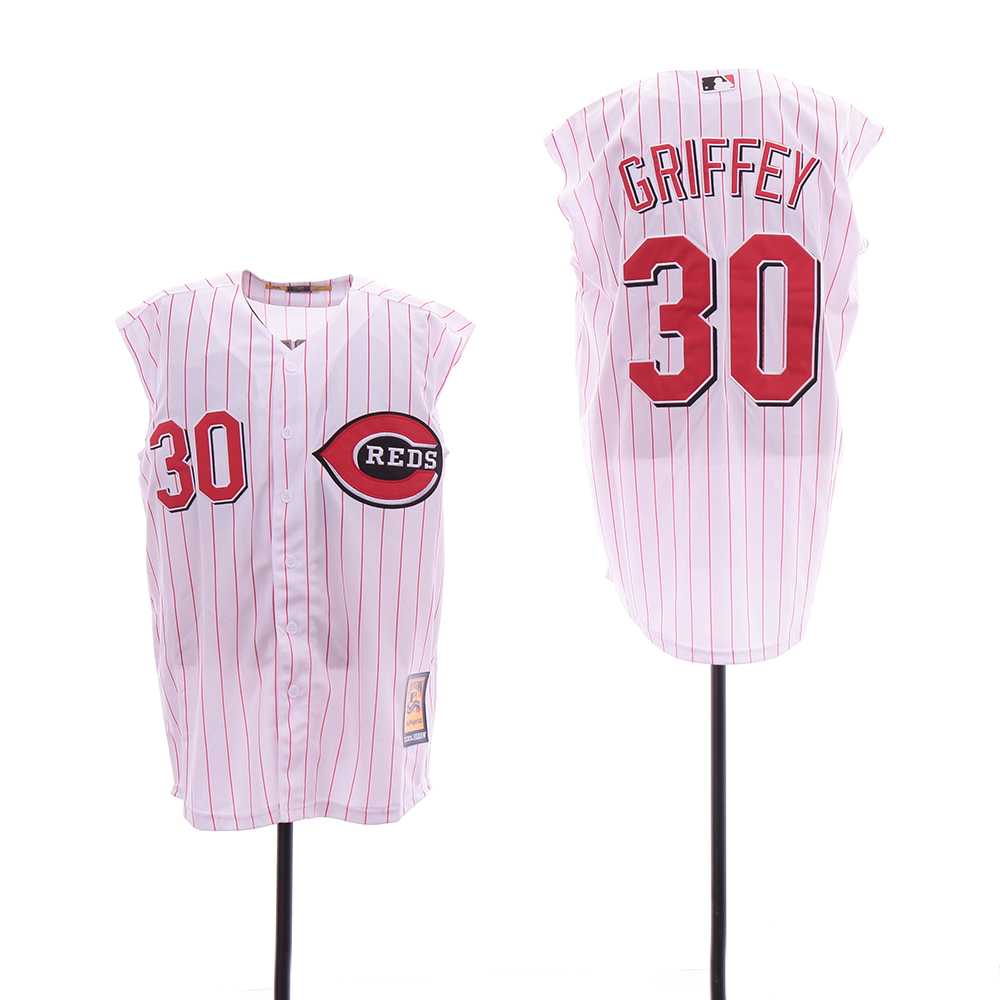 Reds 30 Ken Griffey White Cooperstown Collection Cool Base Sleeveless Jersey Sguo,We sell and wholesale Reds 30 Ken Griffey White Cooperstown Collection Cool Base Sleeveless Jersey Sguo on line form chian!